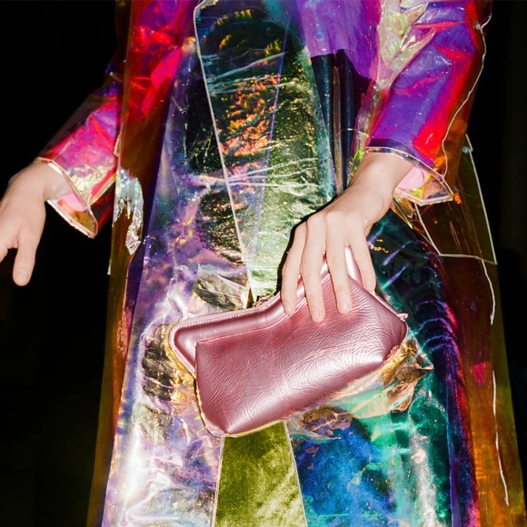 Mansur Gavriel $745 Mini M Frame Bag NWT Metallic Flamingo Pink - Picture 2 of 8